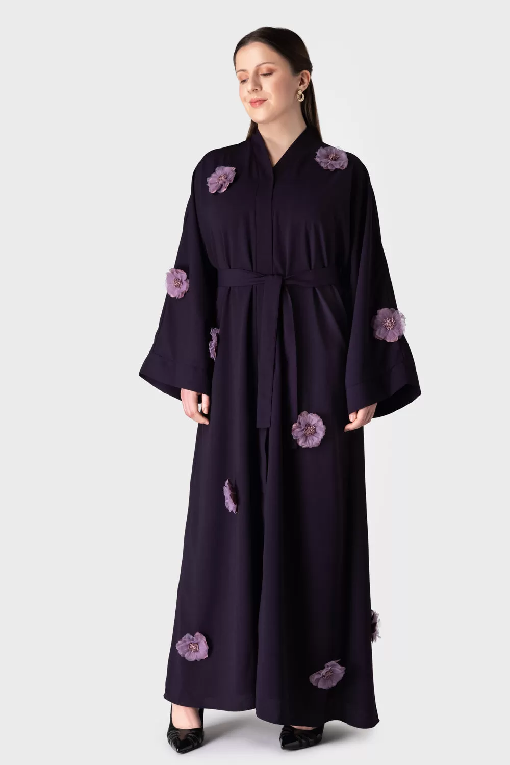 Purple Floral Abaya