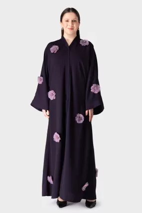 Purple Floral Abaya