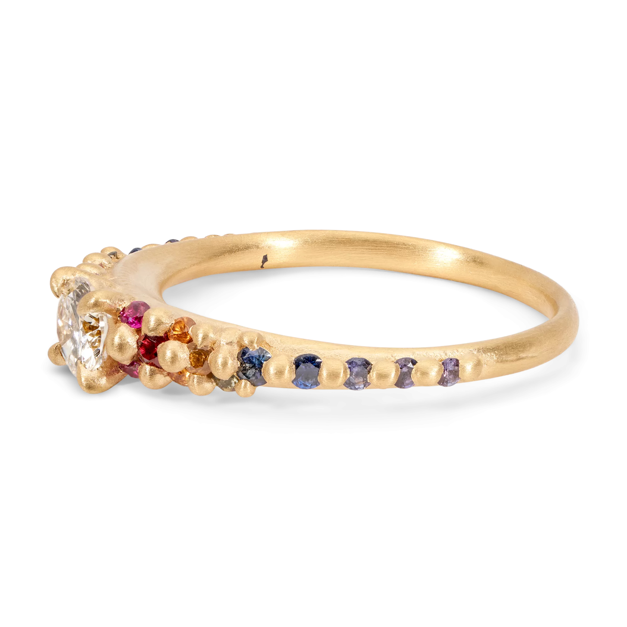 Rainbow Star Bright Central Petal Ring - Size 7 - 11416