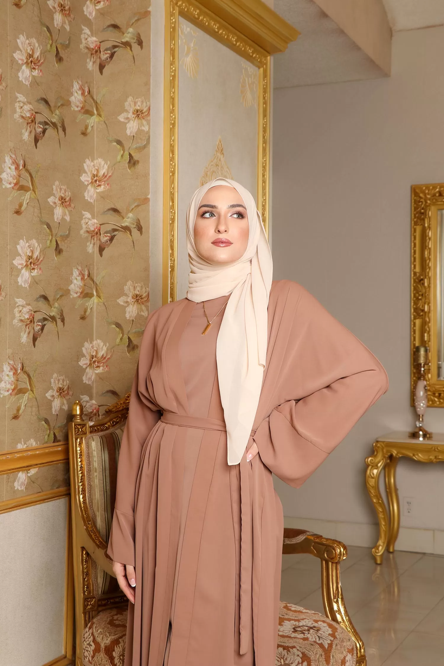 Rana Soft Open Abaya- Tan