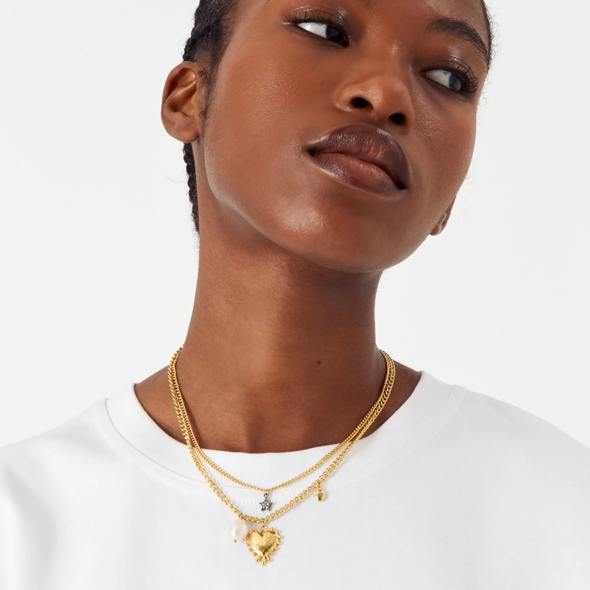 Real Gold Plated Z Grecian Layer Necklace For Women By Accessorize London