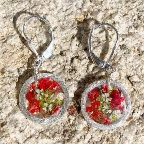 Red and White Wildflowers Earrings - BG26