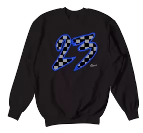 Retro 9 Racer Blue Checkered Sweater