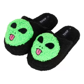 RIPNDIP LORD ALIEN PLUSH FACE HOUSE SLIPPERS-BLACK