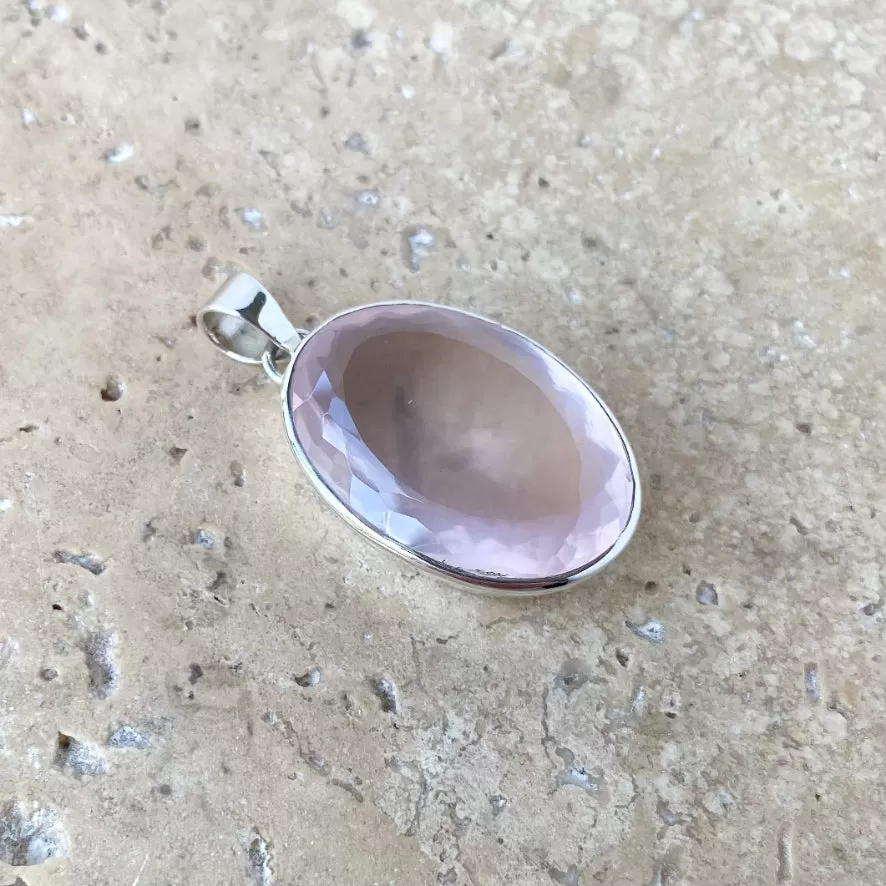 Rose Quartz Oval Grace Pendant