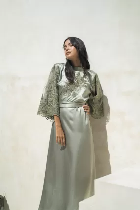 Sage Blooms abaya