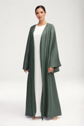 Seema Flare Sleeve Open Abaya - Dark Forest