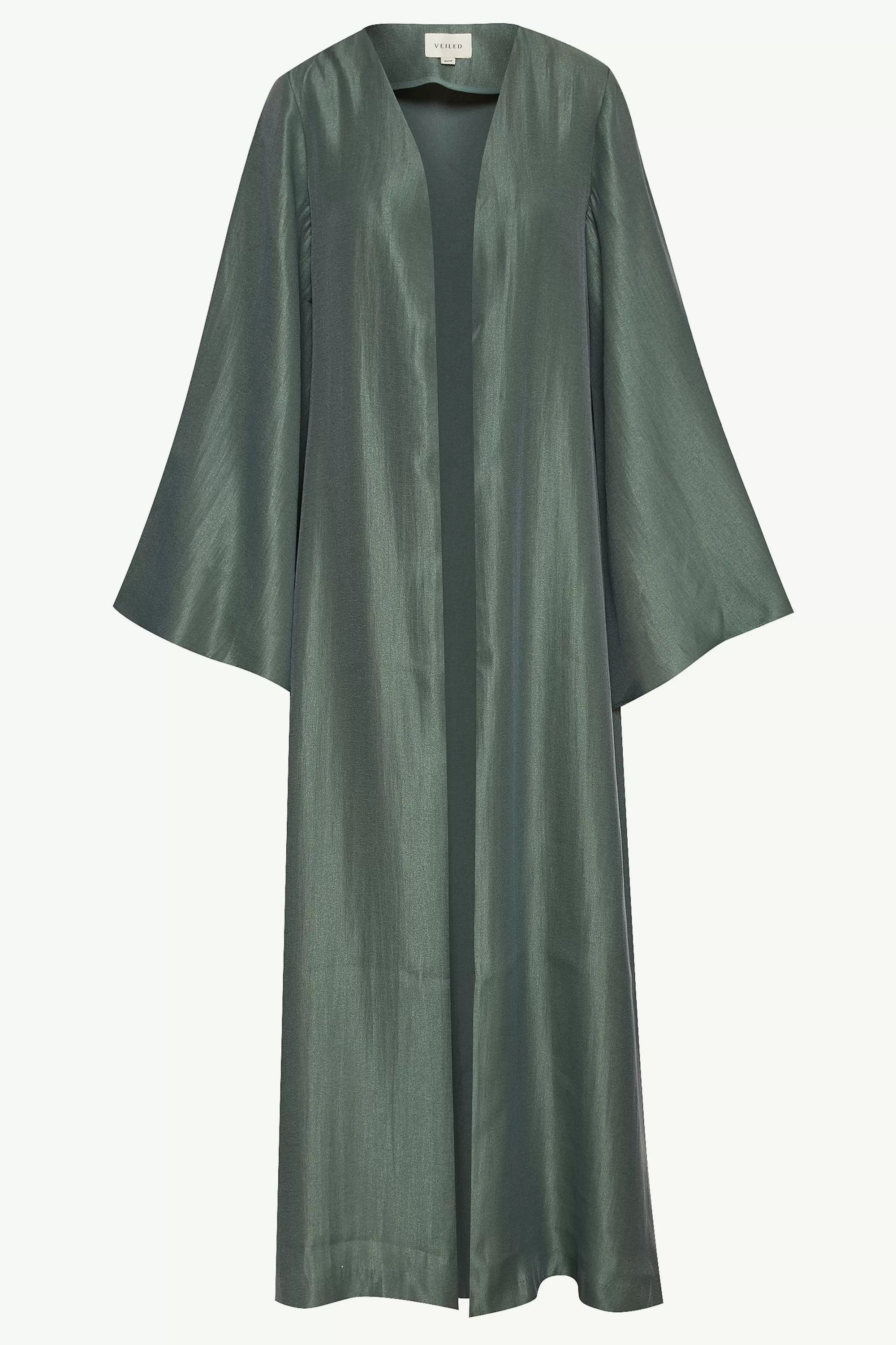 Seema Flare Sleeve Open Abaya - Dark Forest