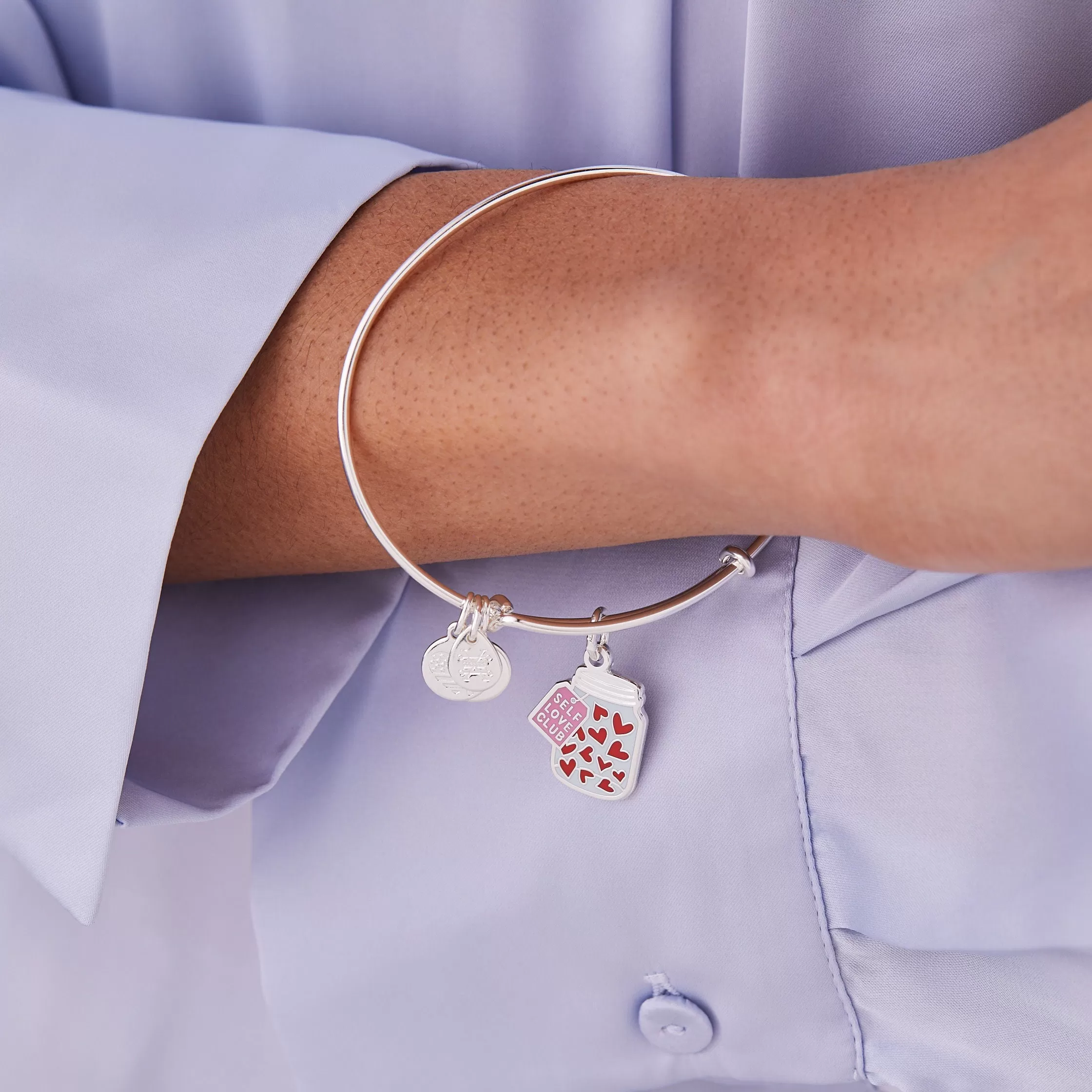 'Self Love Club' Charm Bangle Bracelet