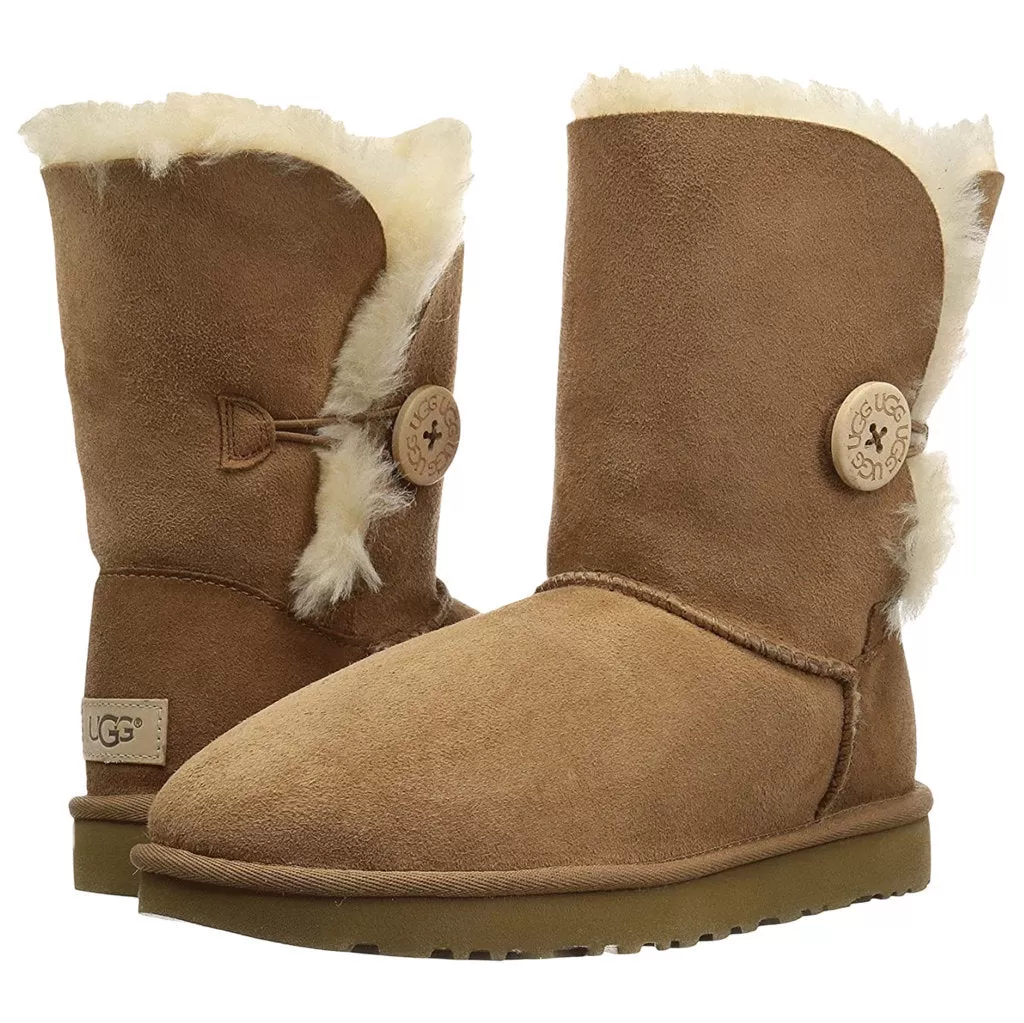 Short Bailey Button II Suede Sheepskin Women's Winter Boots