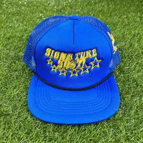 Signature Shot Trucker Hat (Blue/Gold/Blue)