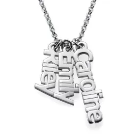 Silver Vertical Name Necklace