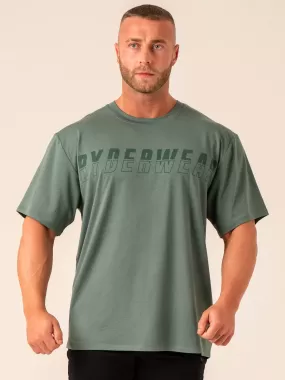 Soft Tech Oversized T-Shirt - Fern Green Marl