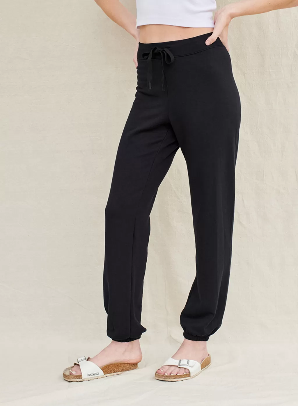 Softest Fleece Drawstring Sweatpant in Black