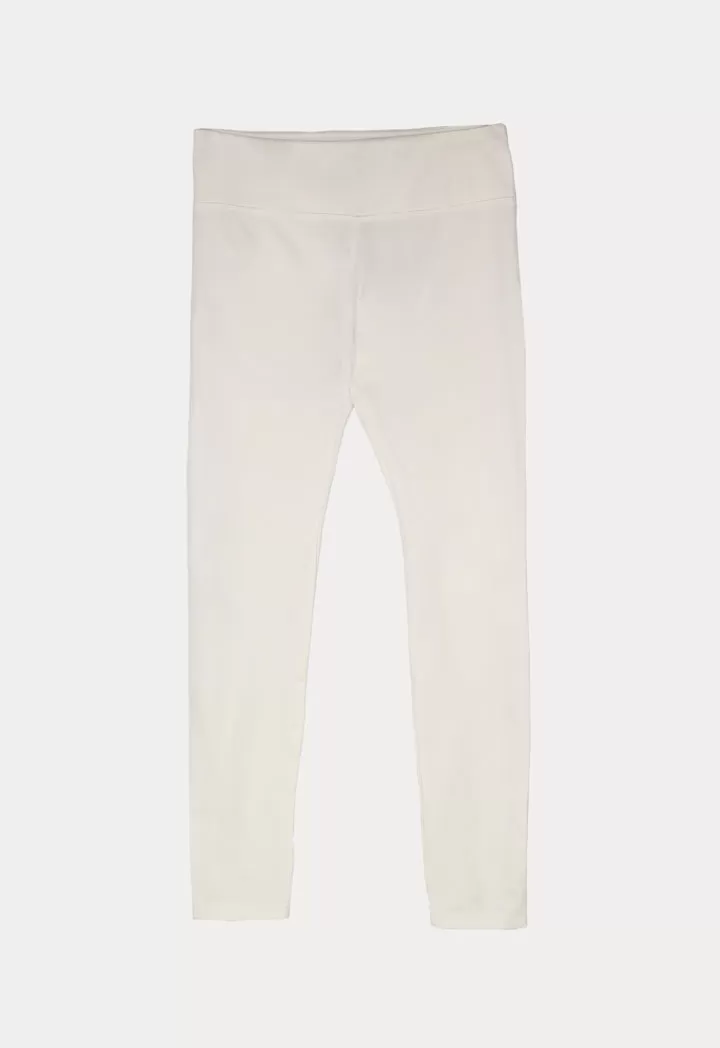 Solid Mid Waist Legging Pants