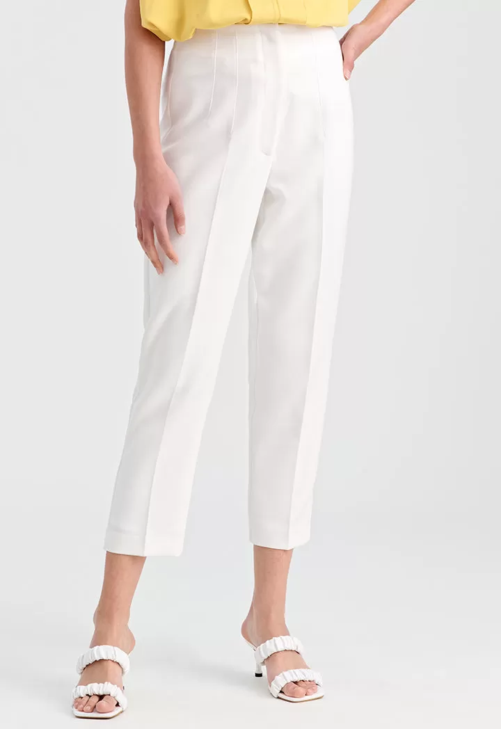 Solid Trouser With Pleats At Waist