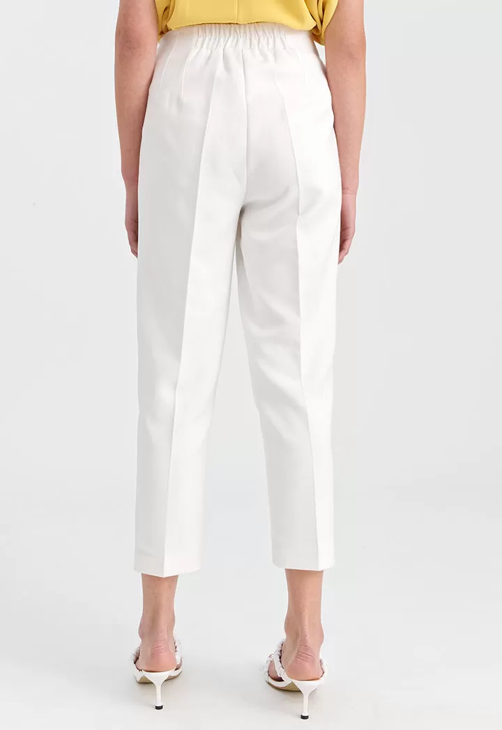 Solid Trouser With Pleats At Waist