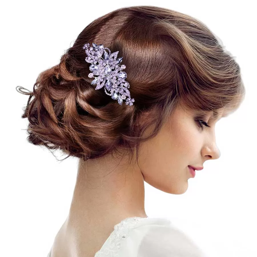 Stone Cluster Flower Hair Comb