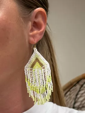 Summer Fringe Dangle Earrings - Yellow