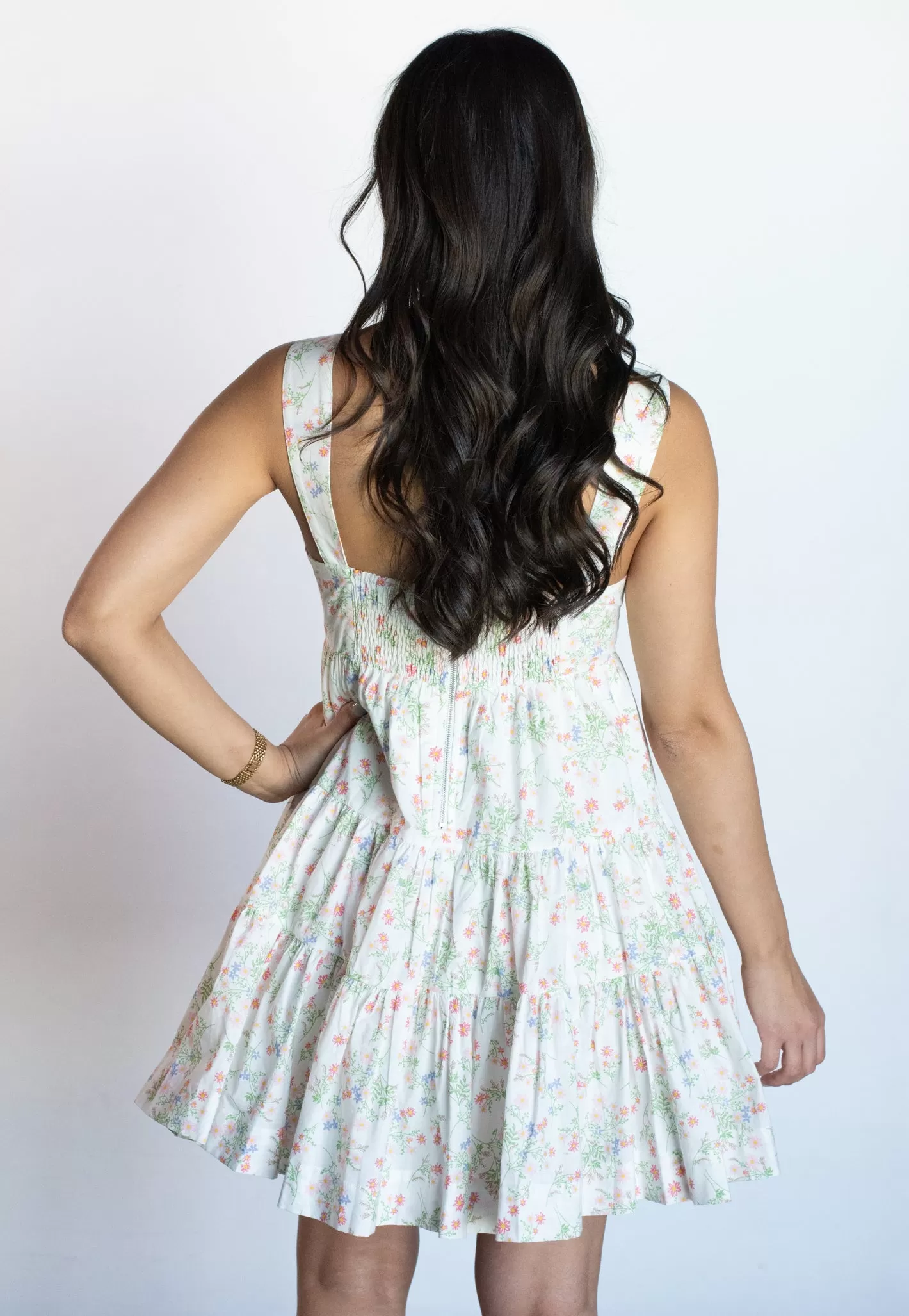 Sunny Demeanor Floral Front Keyhole Dress