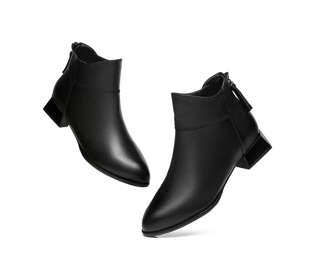 TARRAMARRA Women Ankle Boots Quella Leather Block Heel Black