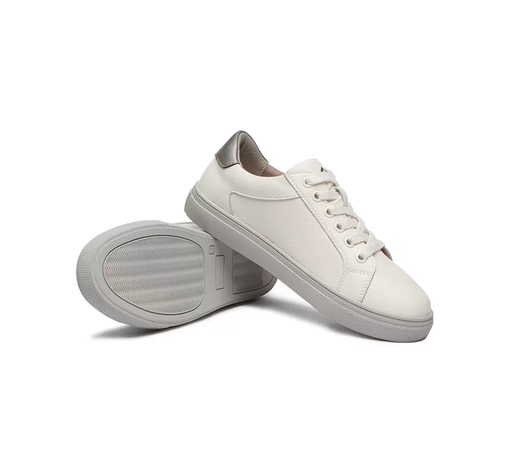 TARRAMARRA Zip Decor Low-Top Leather White Sneakers Women Chloe