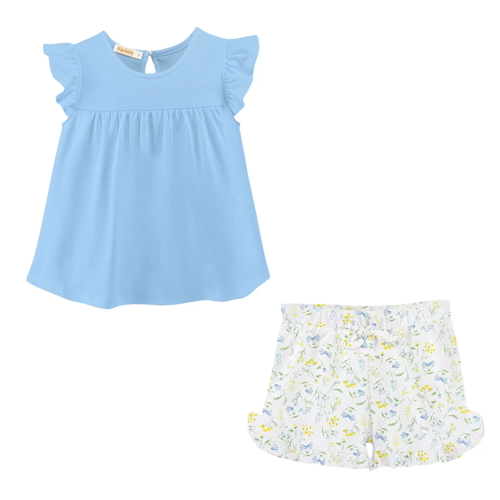 Tee & Short Set - Delicate Wildflowers