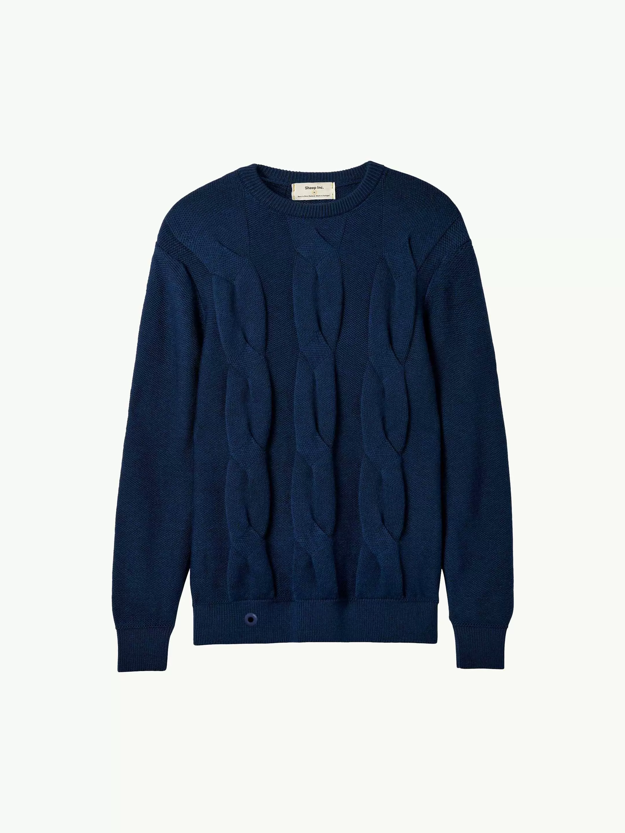 The Exploded Cable Crewneck - Atlantic Blue