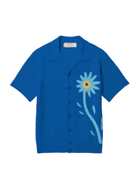 The Flower Shirt - Cobalt Blue