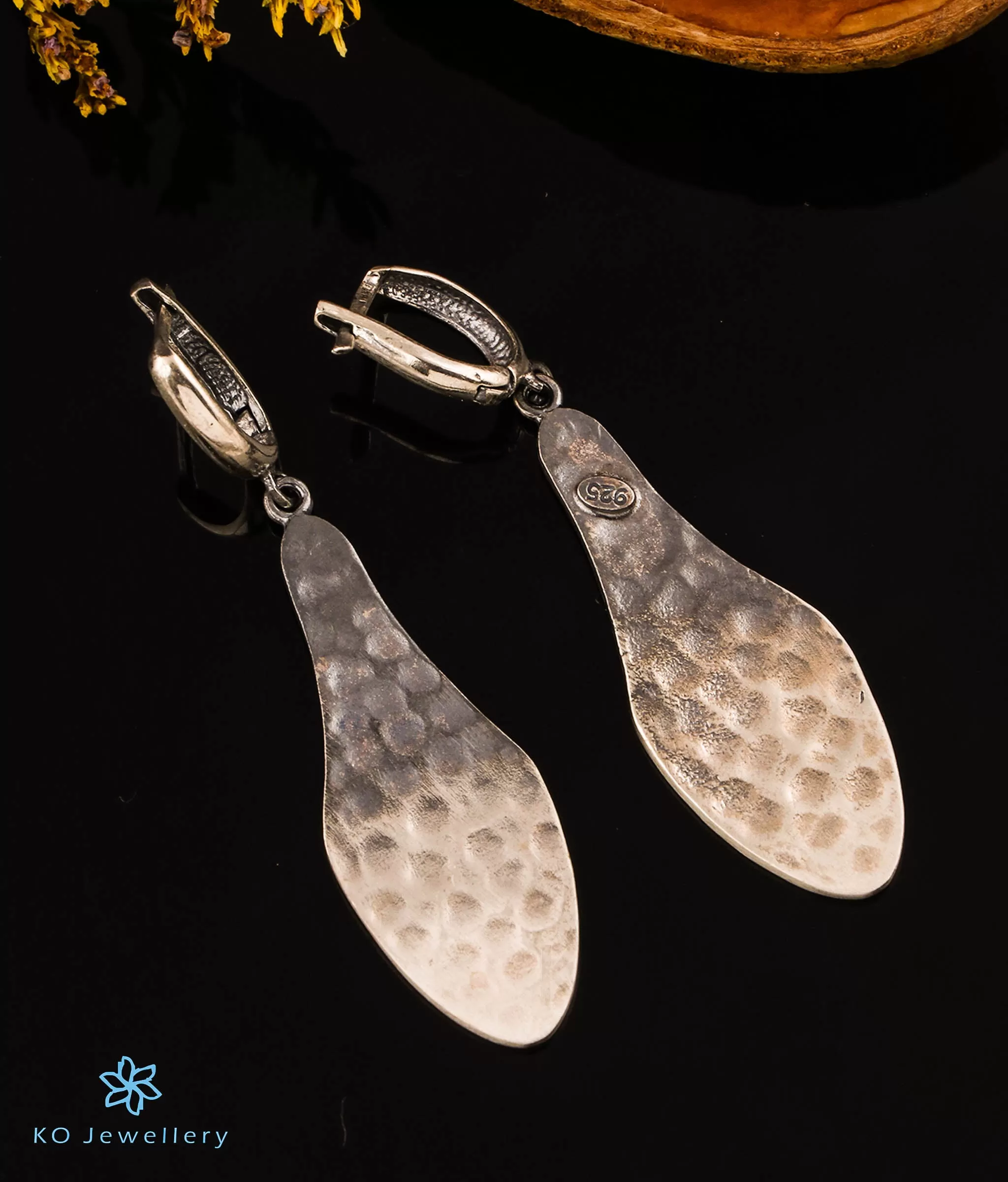 The Hammered Chic Silver Earrings