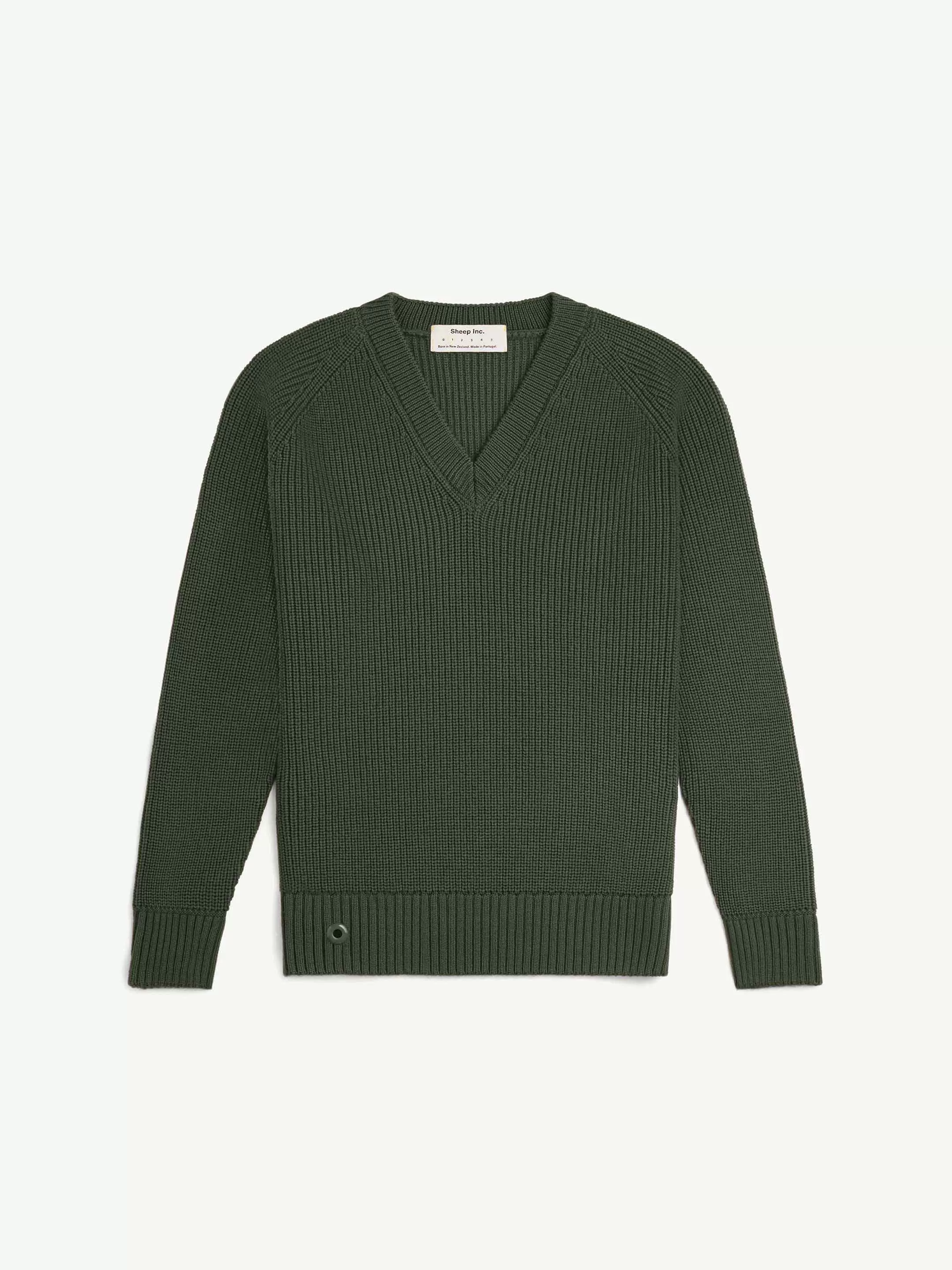 The V-Neck - Moss Green