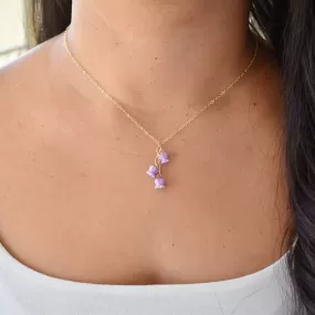 Three Cascading Crown Flower Necklace