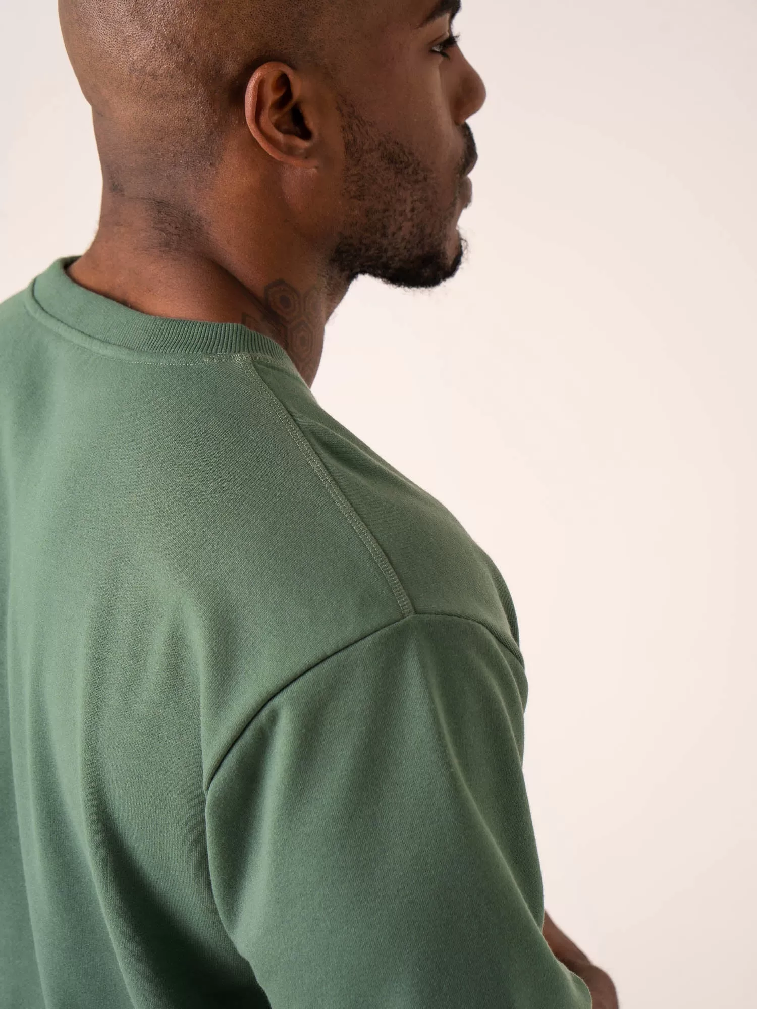 Throwback Oversized Fleece T-Shirt - Fern Green