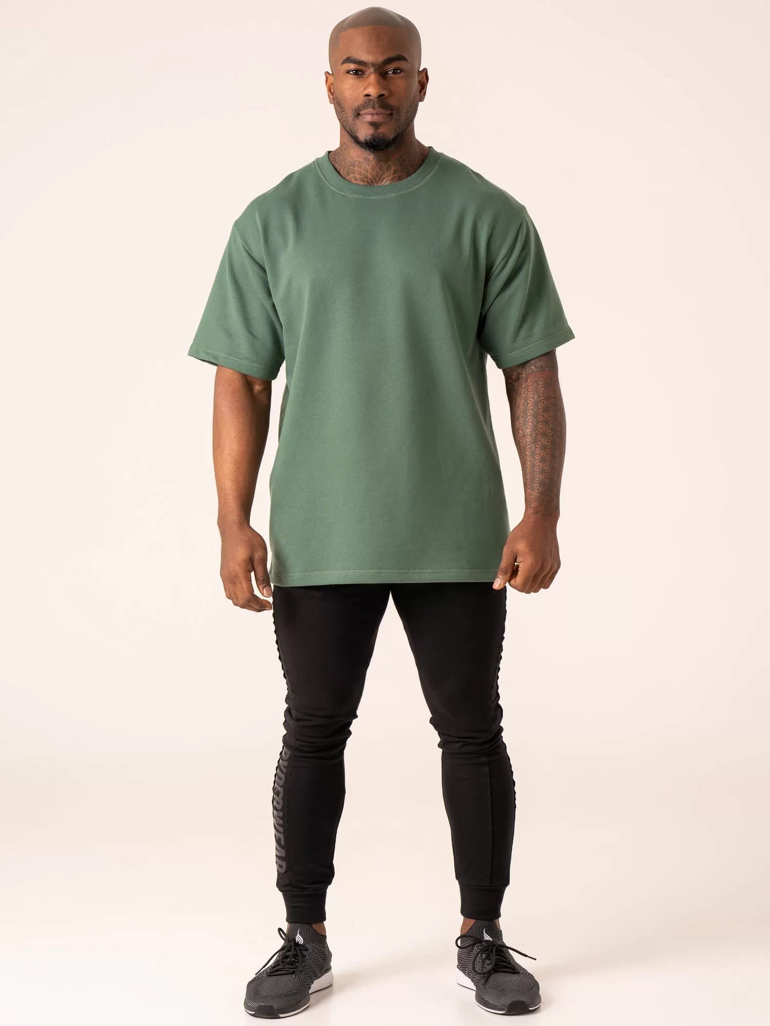 Throwback Oversized Fleece T-Shirt - Fern Green