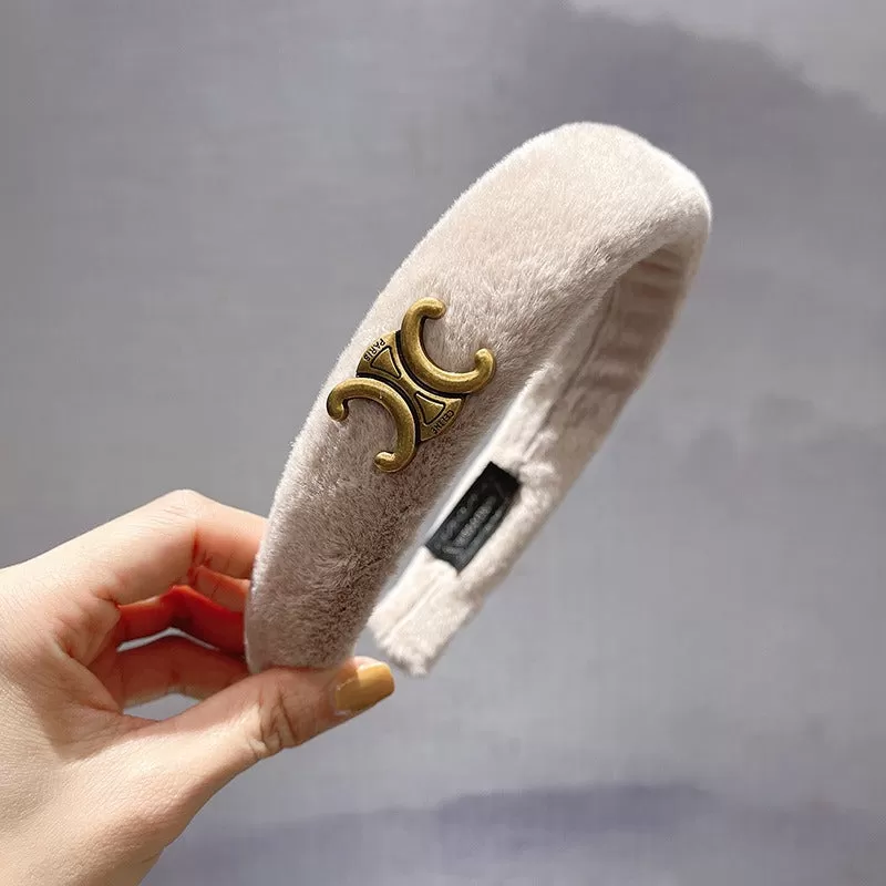 Triumphal Arch White Plush Headband (3 colors)