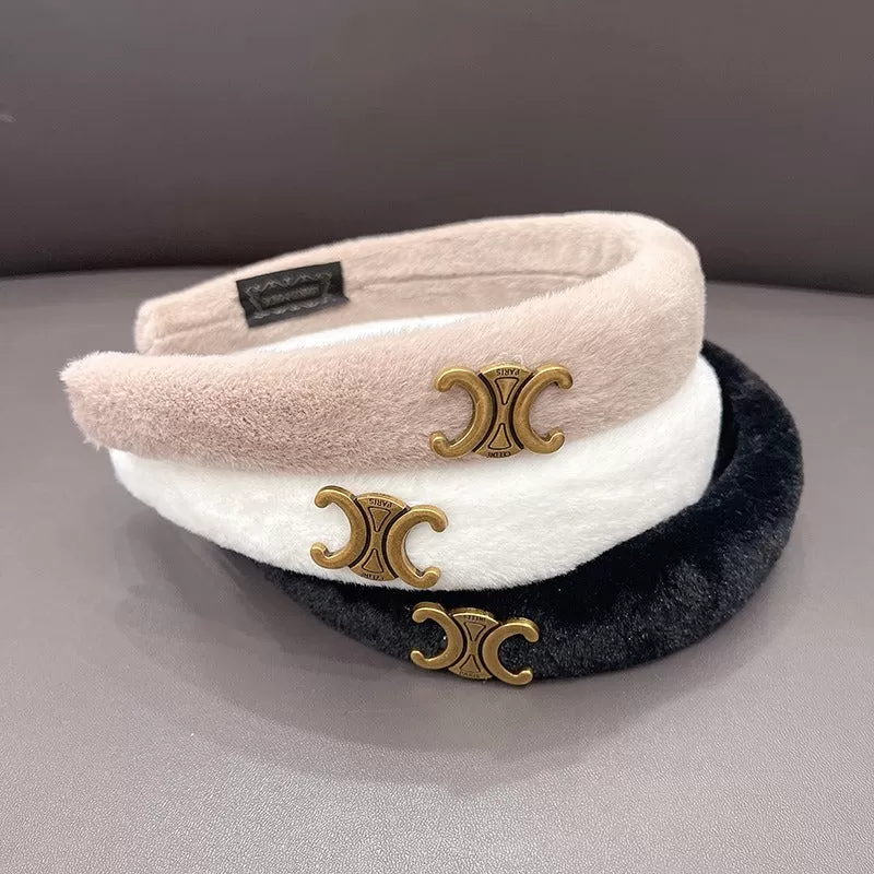 Triumphal Arch White Plush Headband (3 colors)