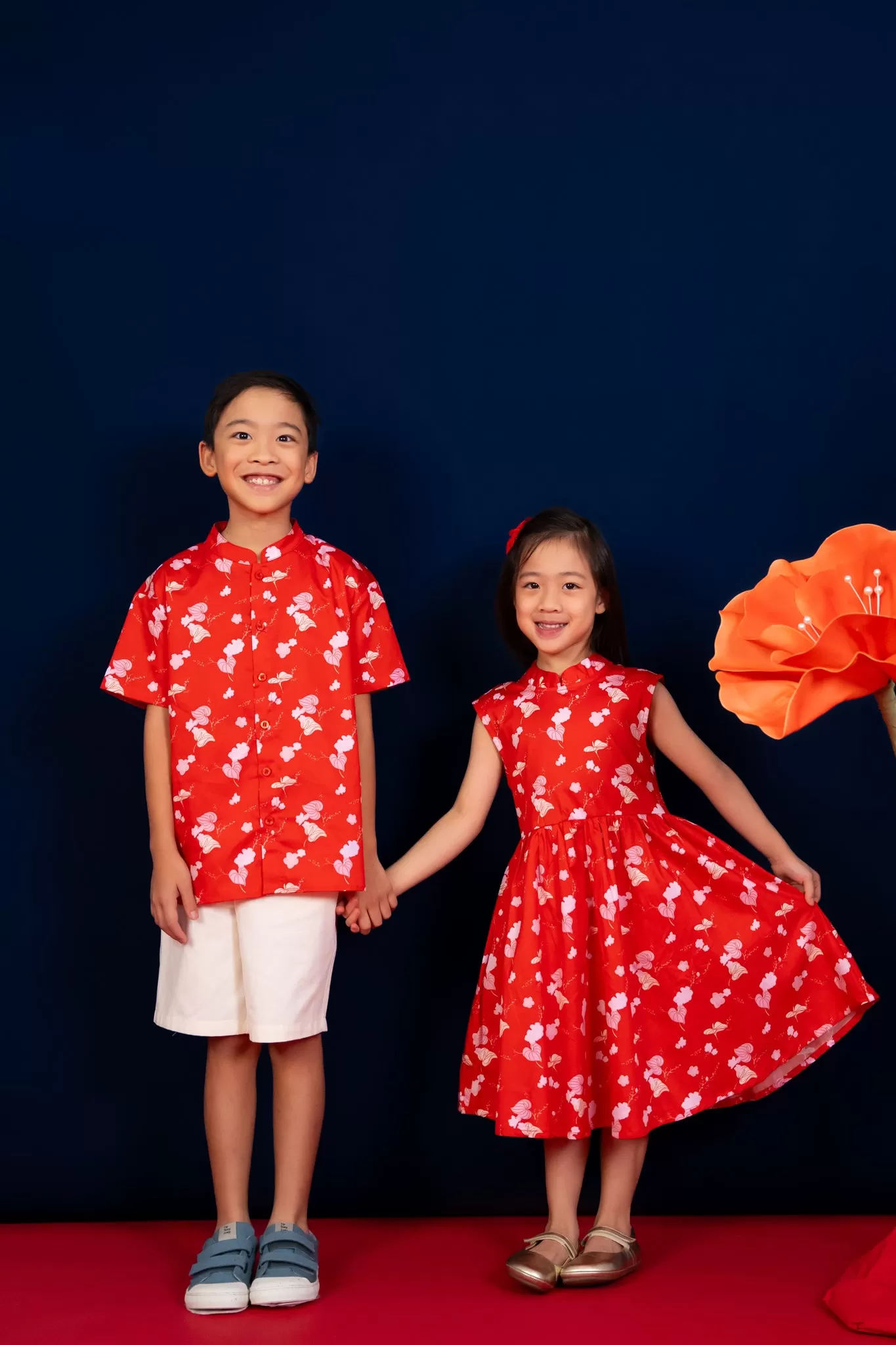 Twirly Cheongsam - Red Blossom Lily