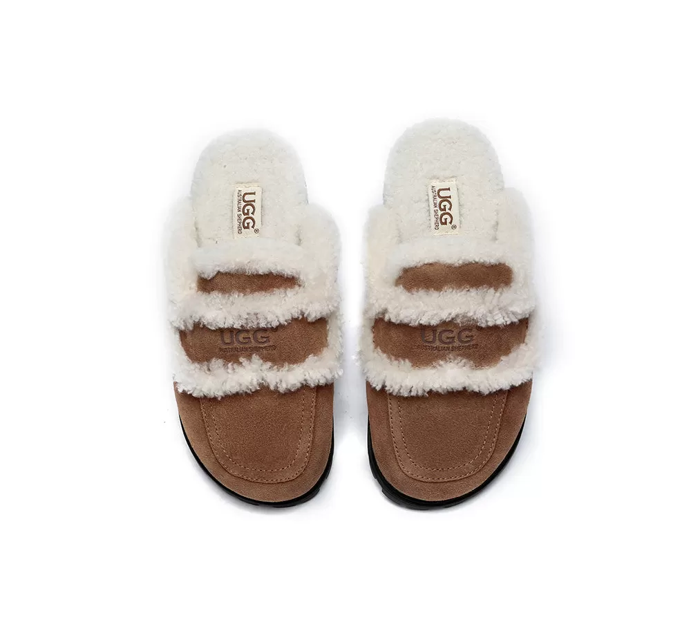 UGG AUSTRALIAN SHEPHERD Ugg Slippers Sheepskin Wool Shearling Lined Remi