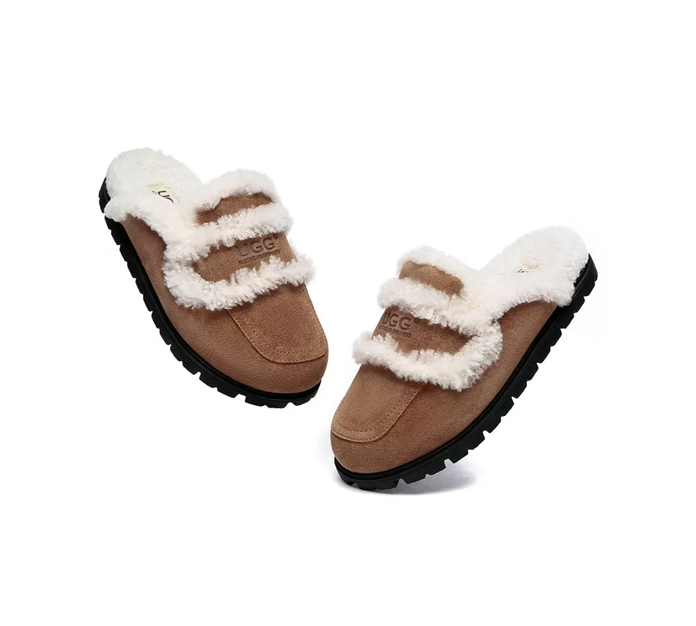 UGG AUSTRALIAN SHEPHERD Ugg Slippers Sheepskin Wool Shearling Lined Remi