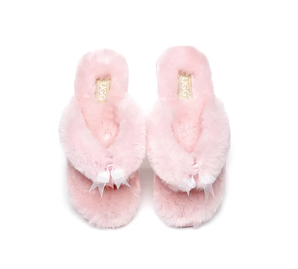 UGG Australian Shepherd Women Fluffy Slides Thongs Cinderella