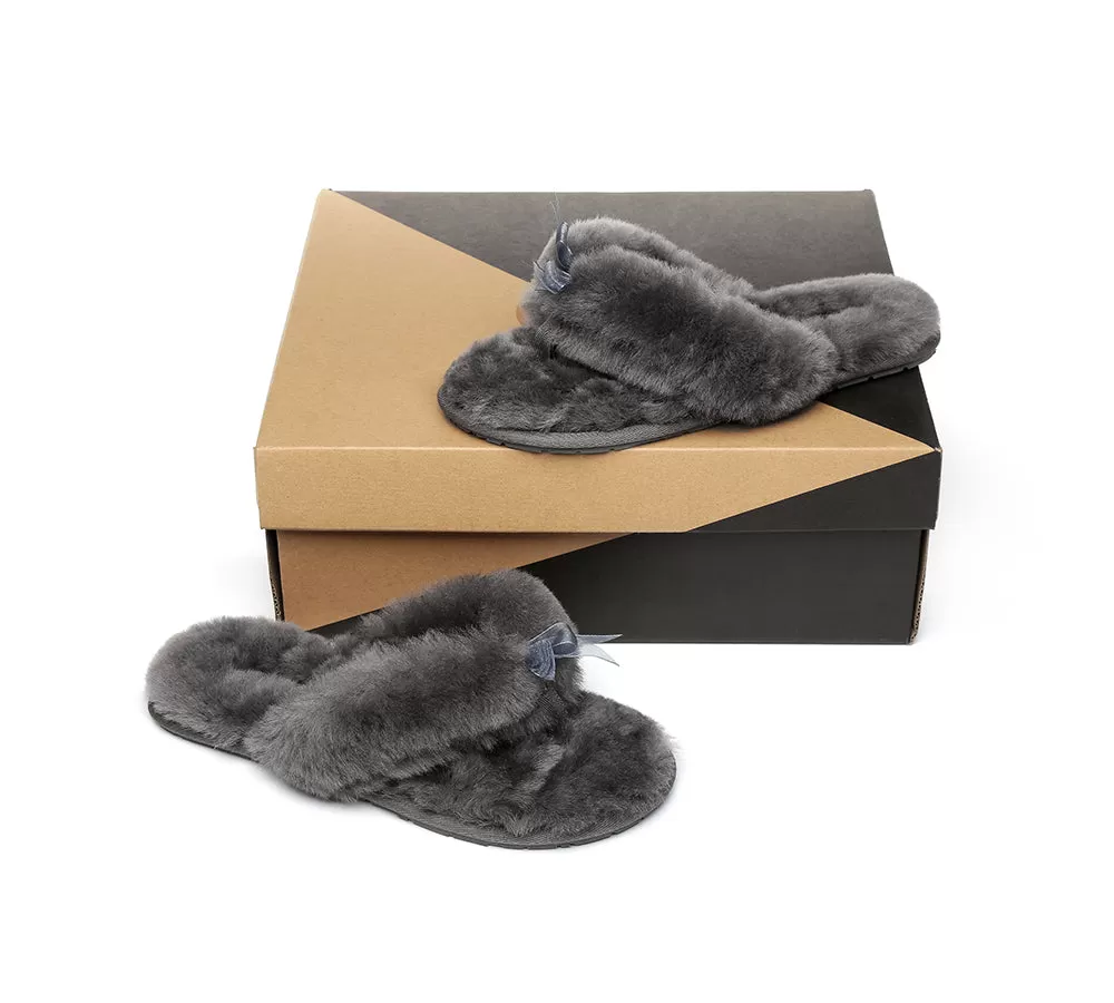 UGG Australian Shepherd Women Fluffy Slides Thongs Cinderella