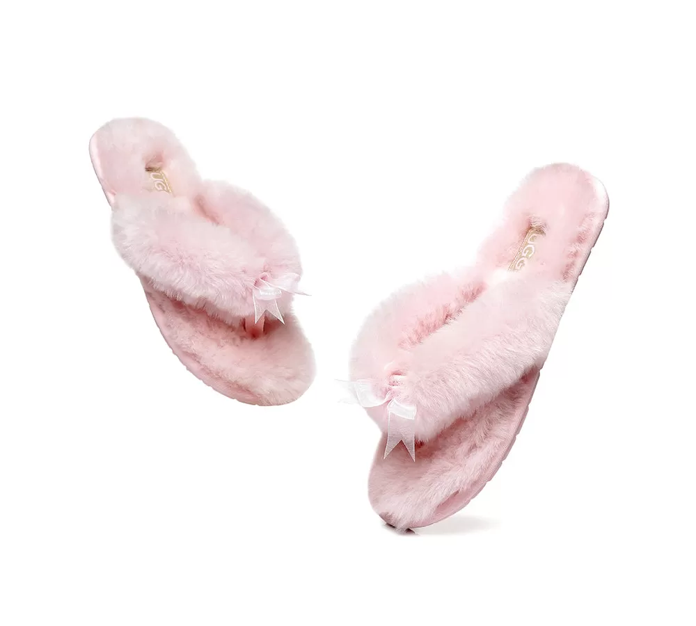 UGG Australian Shepherd Women Fluffy Slides Thongs Cinderella