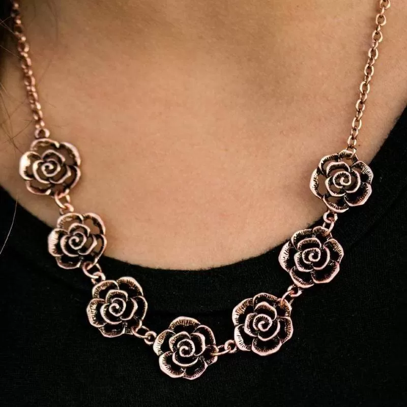 Until The Last Petal Falls Copper Necklace