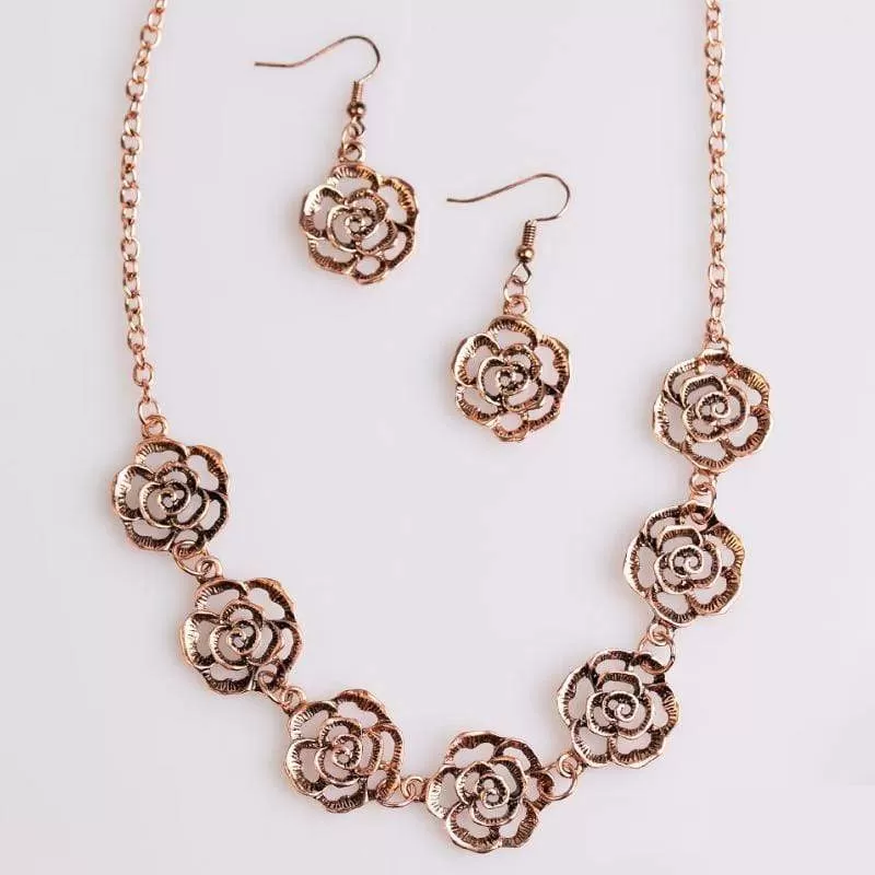 Until The Last Petal Falls Copper Necklace