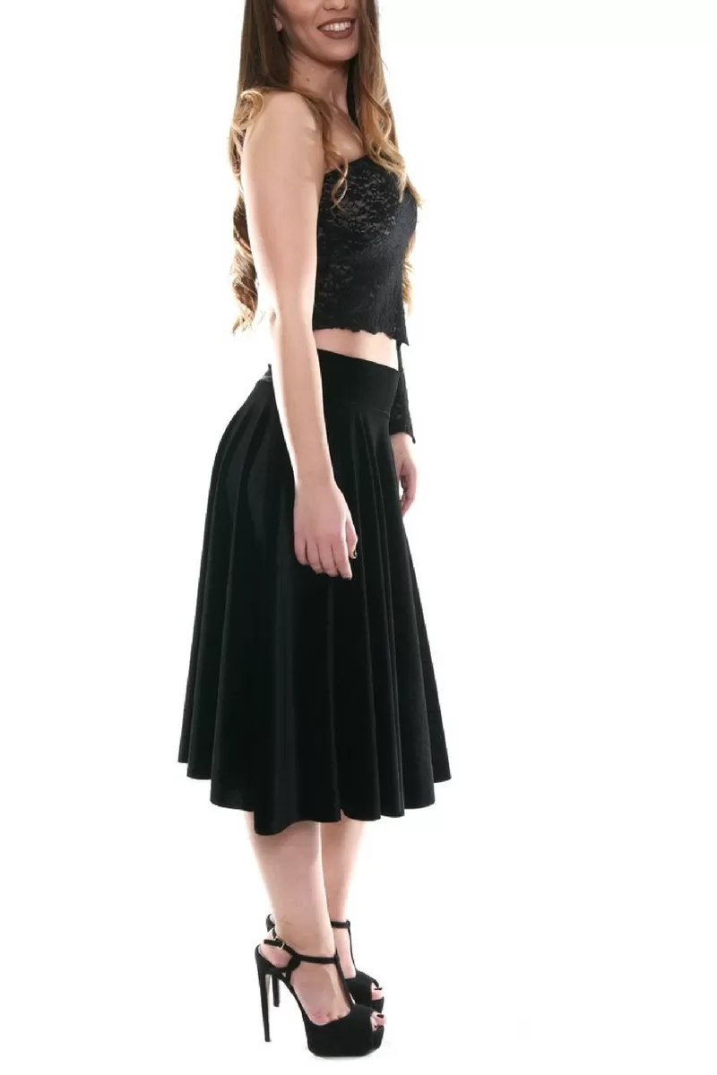 Velvet Flowing Skirt