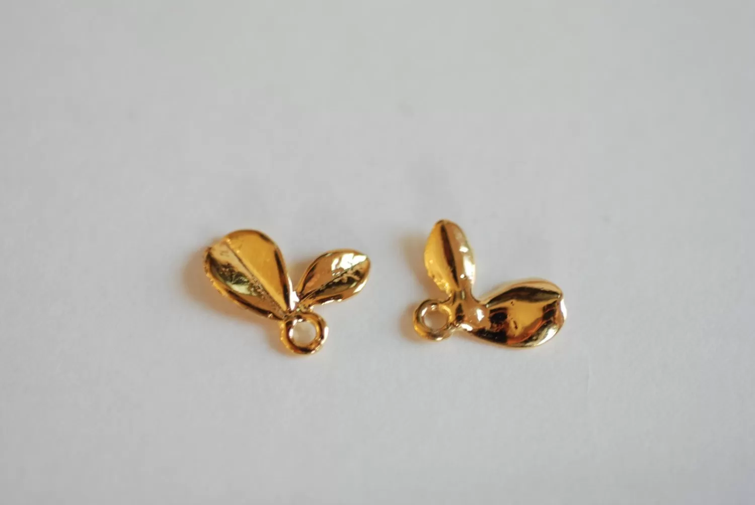 Vermeil Wholesale Shiny Gold Flower Petal Charm- 18k plated over Sterling Silver Daisy Calla Lilly Flower Petal Drop, Stamping Flower Charm DIY