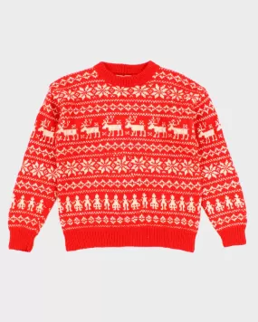 Vintage Handknit Christmas Jumper - M