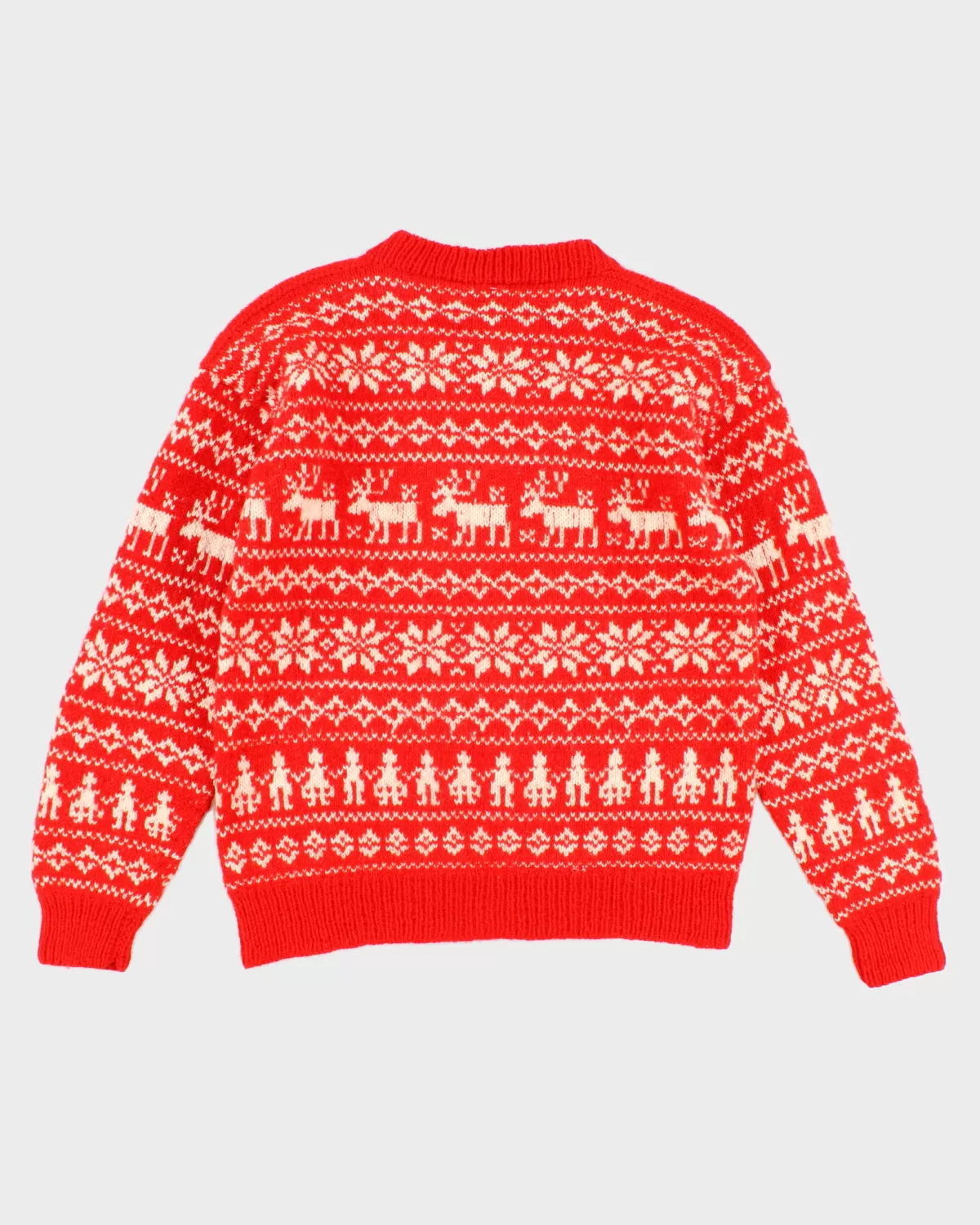 Vintage Handknit Christmas Jumper - M