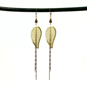 Vintage mesh leaves duster earrings