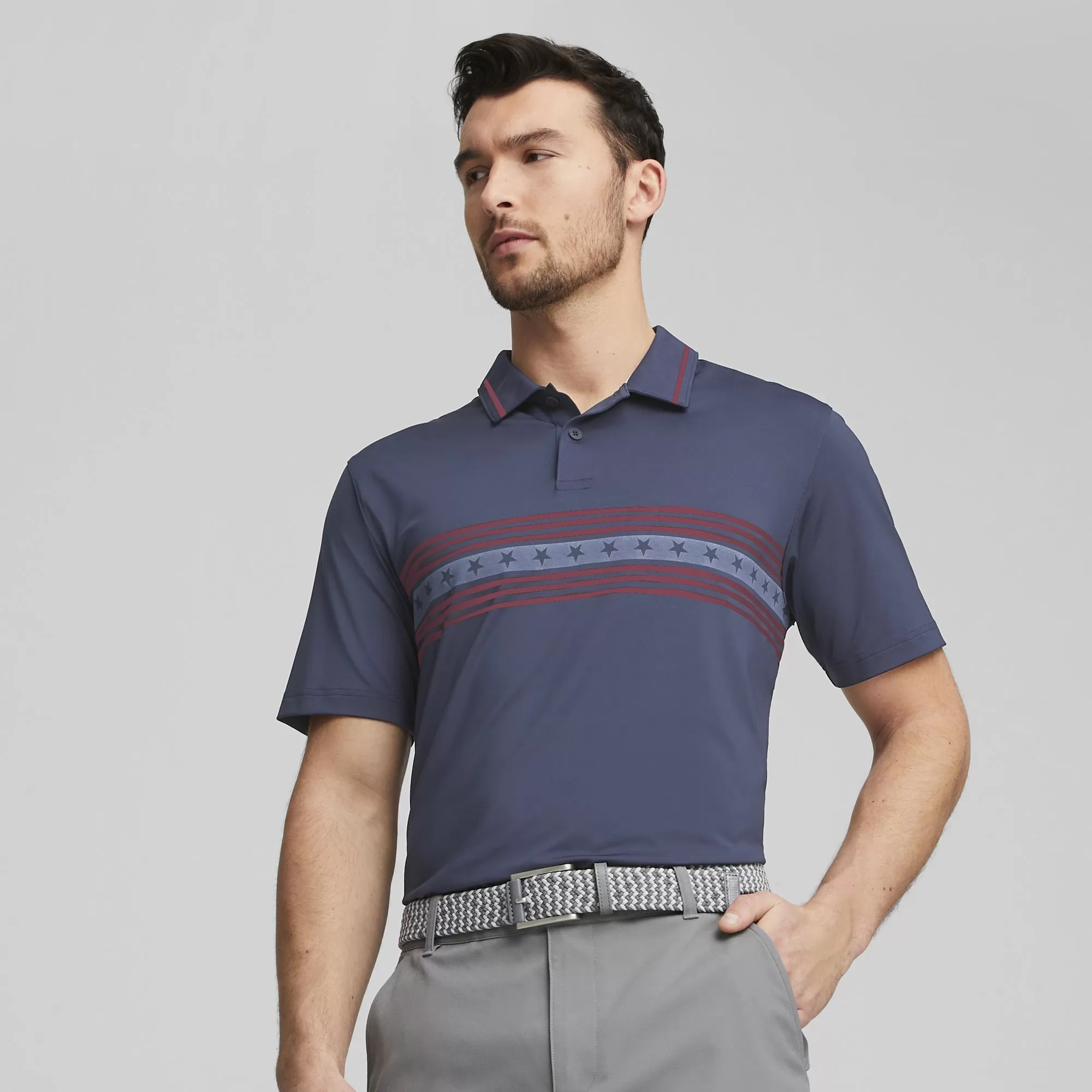 Volition Freedom Stripe Golf Polo